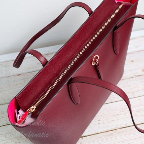 NWT Kate Spade Adel Leather Tote in Cherrywood - Picture 7 of 9